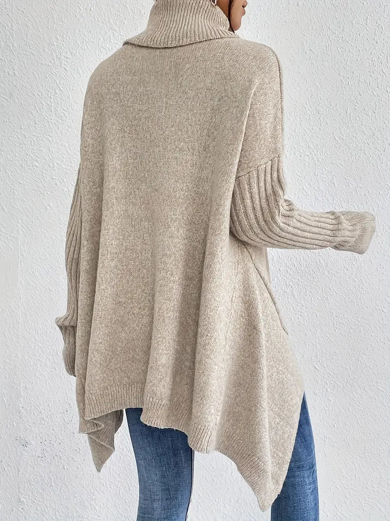 Bridgette | Maglione lungo comodo da donna con colletto alto