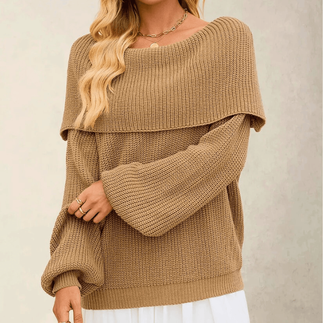 Maglione Donna Maglia Spalle Scoperte - Stile Morbido Chic ed Elegante.
