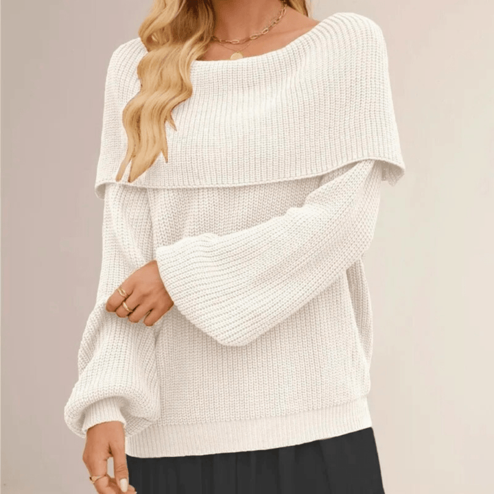 Maglione Donna Maglia Spalle Scoperte - Stile Morbido Chic ed Elegante.