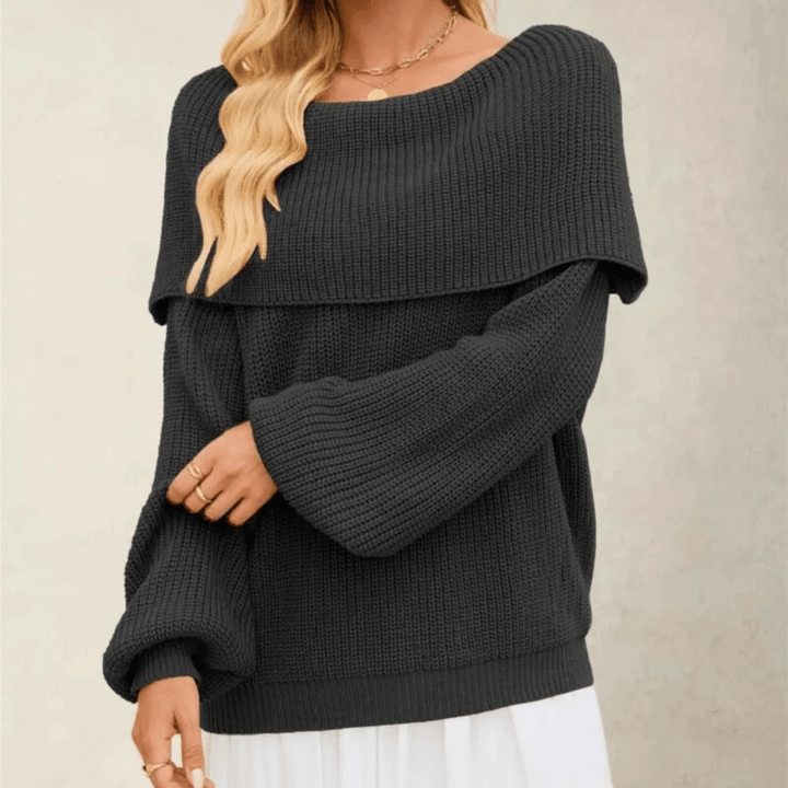 Maglione Donna Maglia Spalle Scoperte - Stile Morbido Chic ed Elegante.
