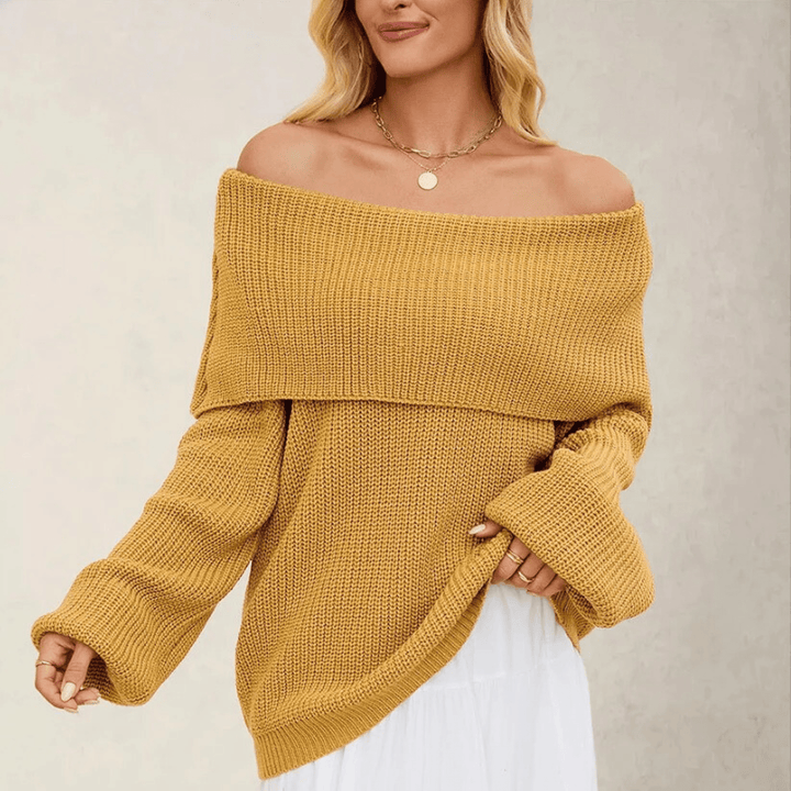 Maglione Donna Maglia Spalle Scoperte - Stile Morbido Chic ed Elegante.