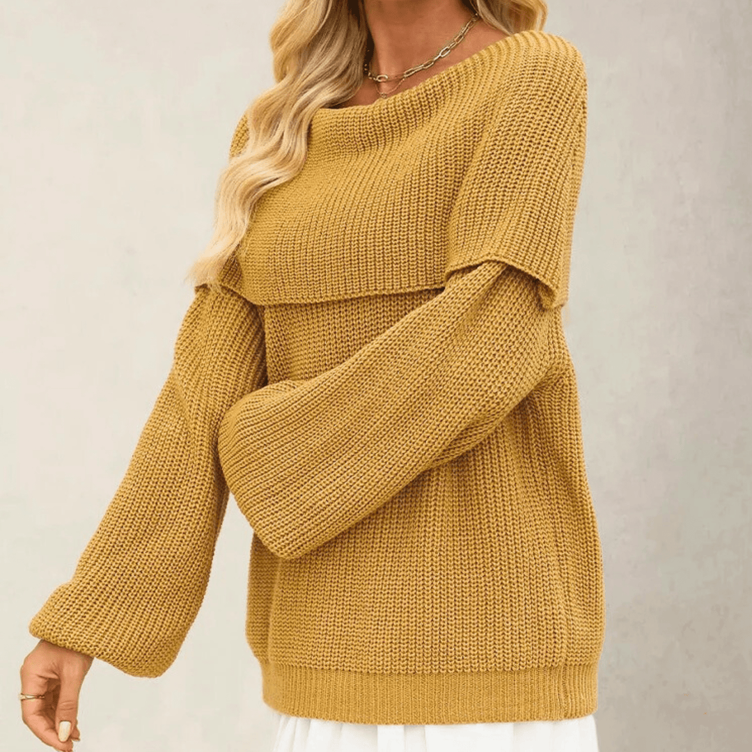 Maglione Donna Maglia Spalle Scoperte - Stile Morbido Chic ed Elegante.