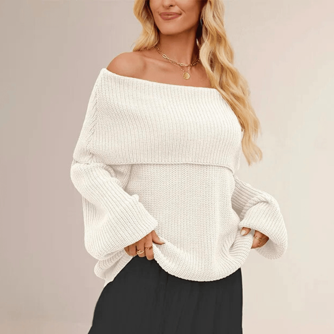 Maglione Donna Maglia Spalle Scoperte - Stile Morbido Chic ed Elegante.