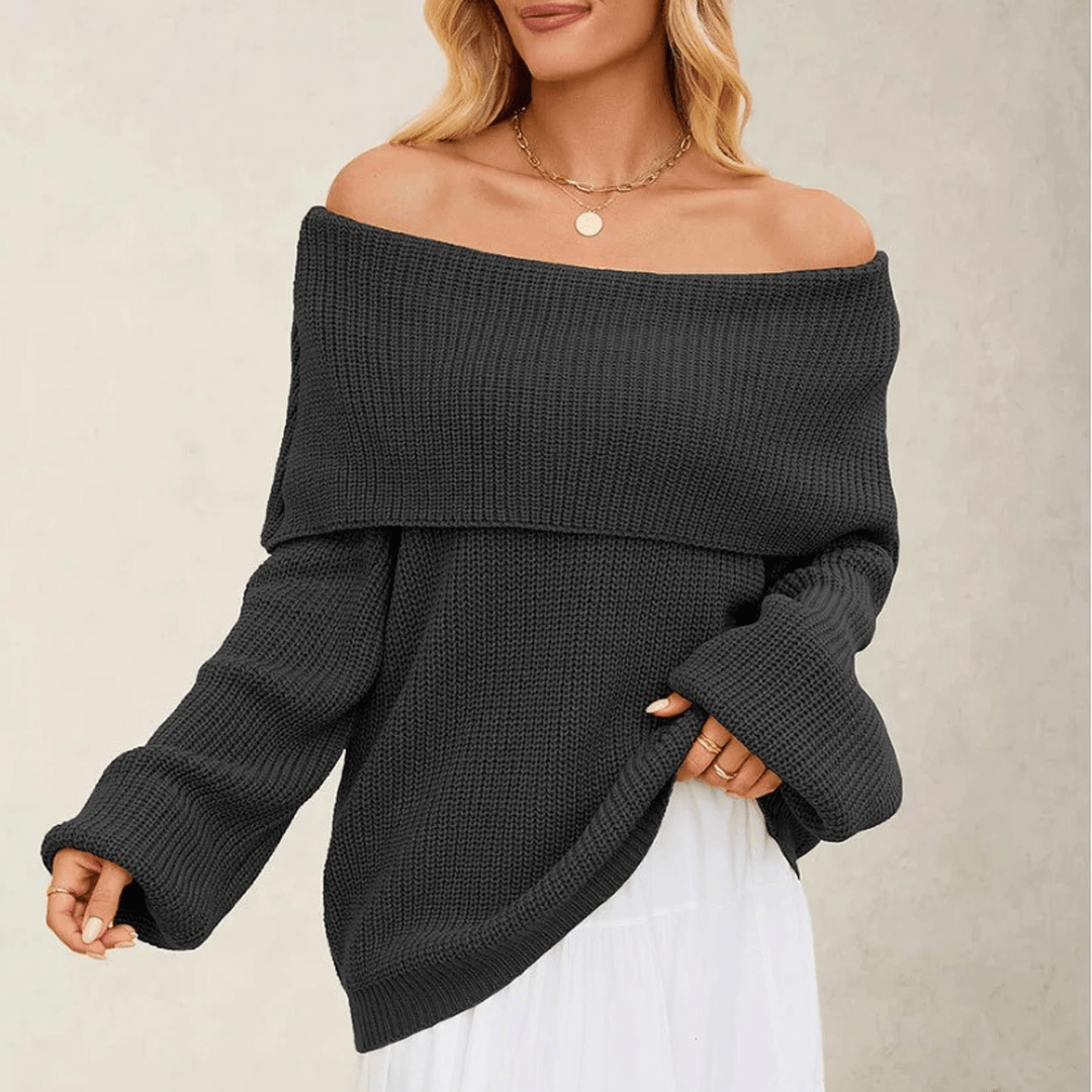 Maglione Donna Maglia Spalle Scoperte - Stile Morbido Chic ed Elegante.