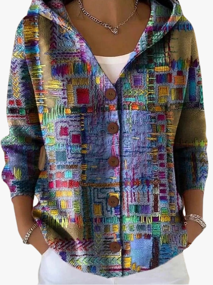 VESTE CON CAPPUCCIO PATCHWORK PER DONNE