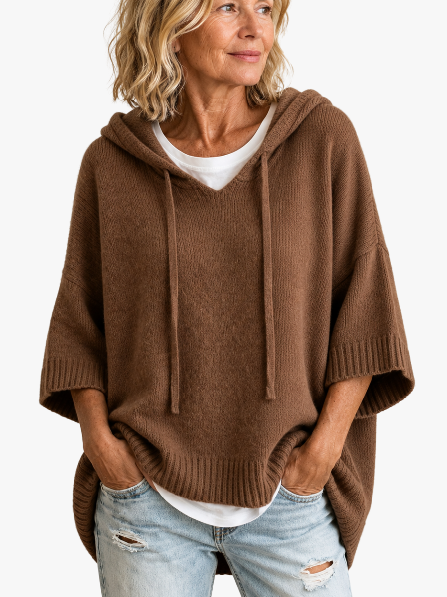 MAGLIONE AMPIO CON CAPPUCCIO PER DONNE