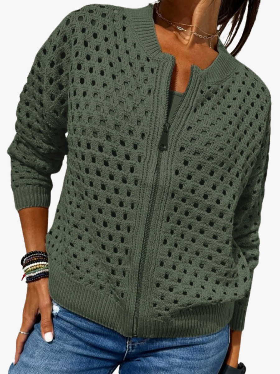 GILET ZIPPER TRICOT PER DONNE