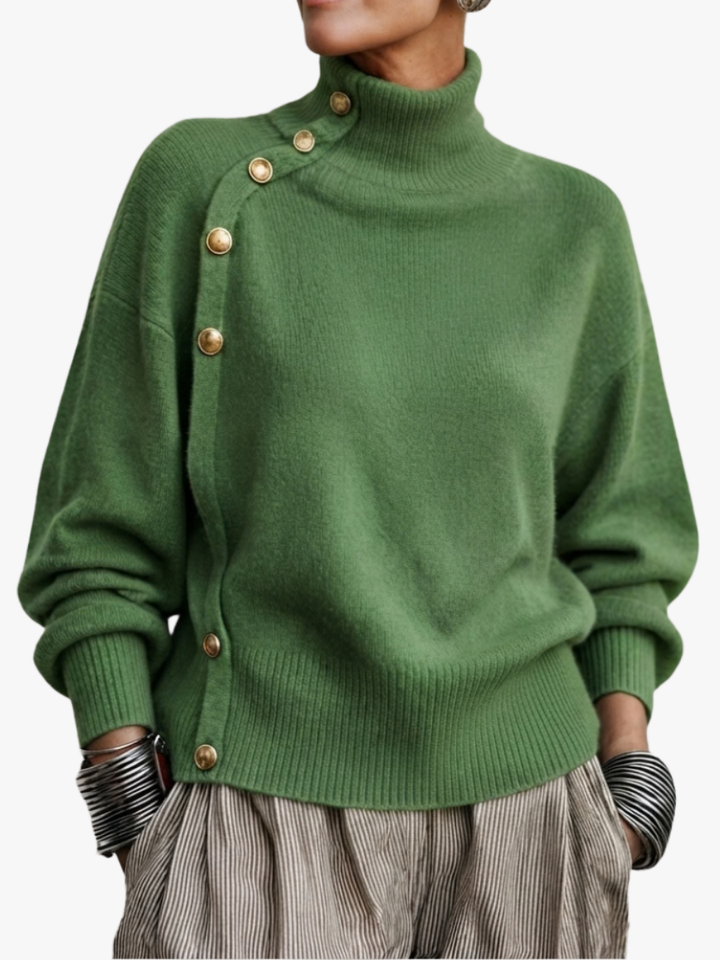 MAGLIONE CON COLLO ALTO E BOTTONI PER DONNE