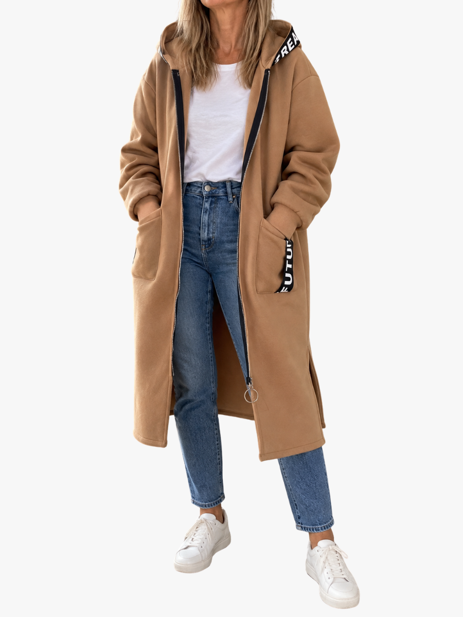 CAPPOTTO LUNGO CON CAPPUCCIO PER DONNE
