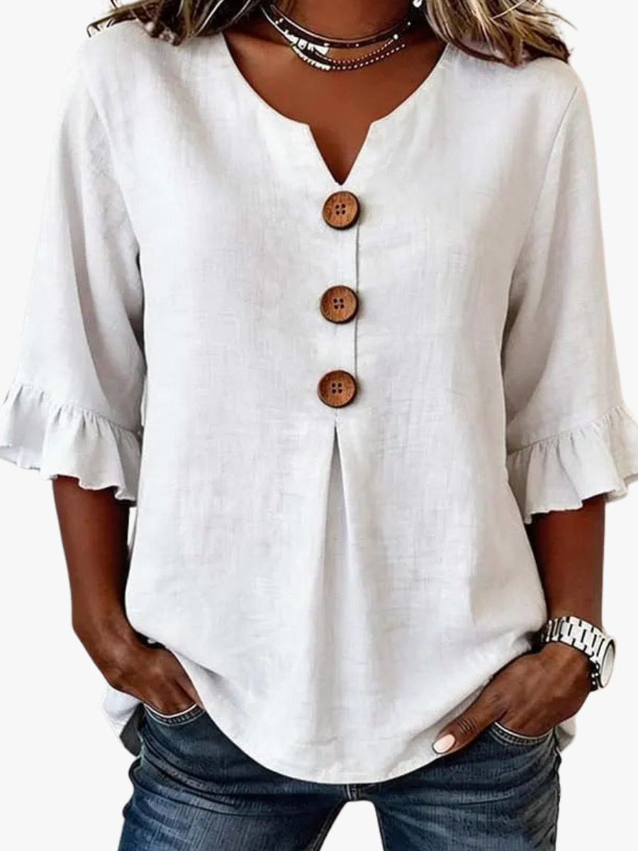 BLUSA ROMANTICA CON VOLANT PER DONNE
