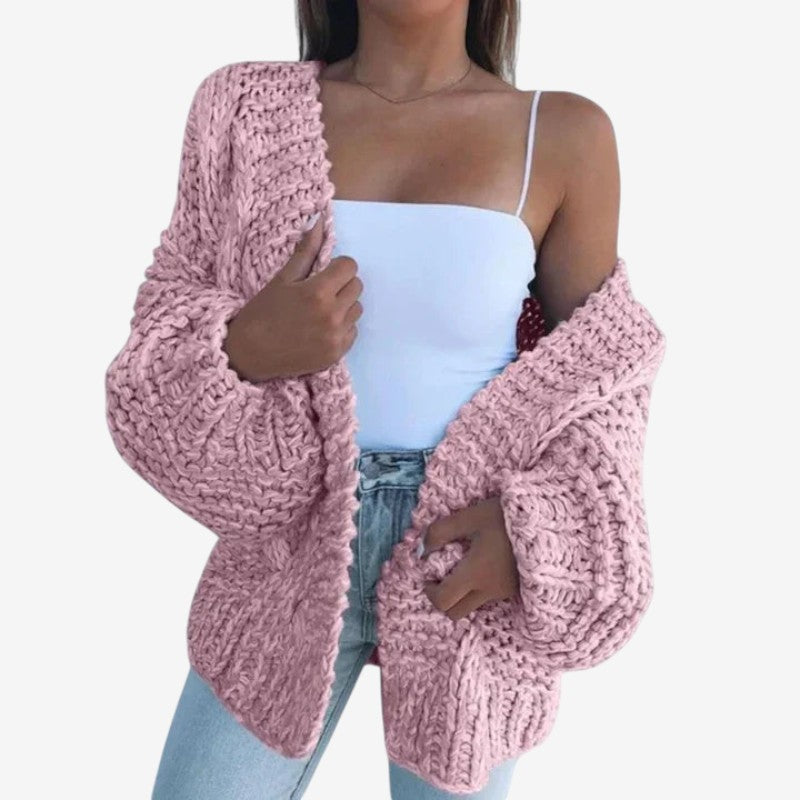 Cardigan da donna con scollo a V e maniche lunghe