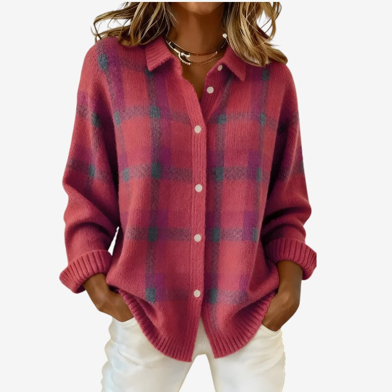 Gilet da donna a maniche lunghe con colletto risvoltato
