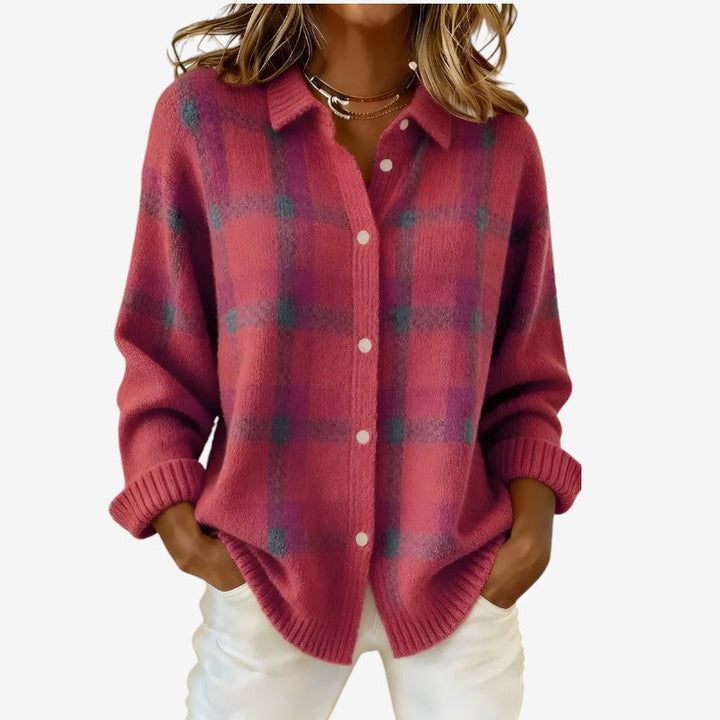 Gilet da donna a maniche lunghe con colletto risvoltato