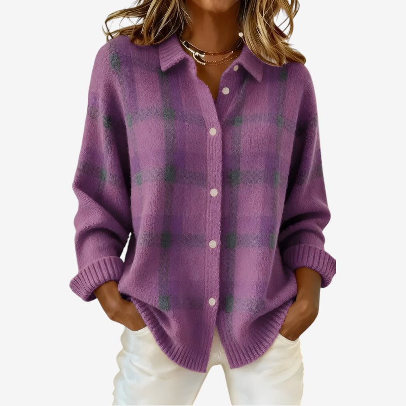 Gilet da donna a maniche lunghe con colletto risvoltato