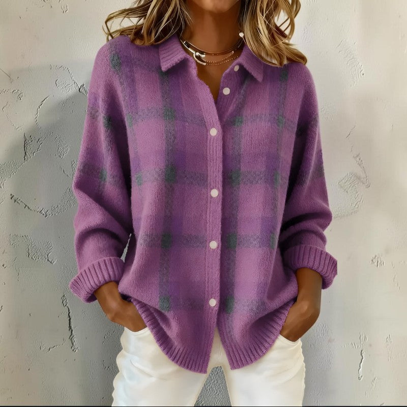 Gilet da donna a maniche lunghe con colletto risvoltato