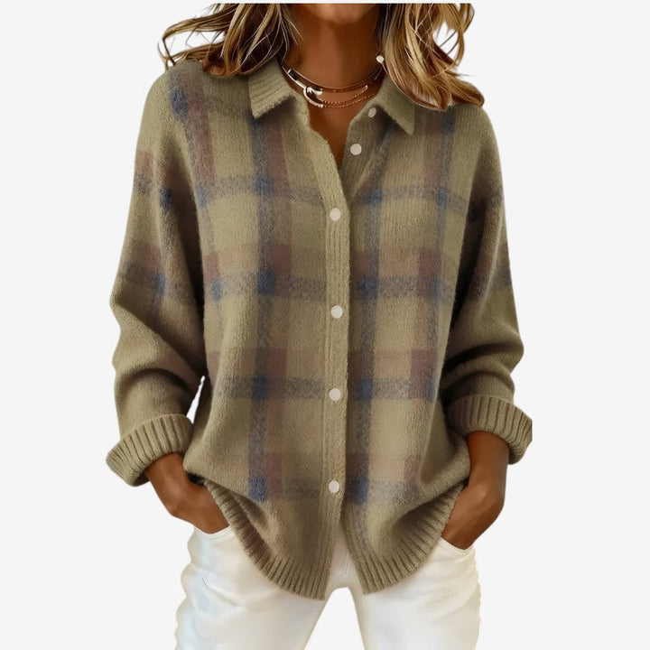 Gilet da donna a maniche lunghe con colletto risvoltato