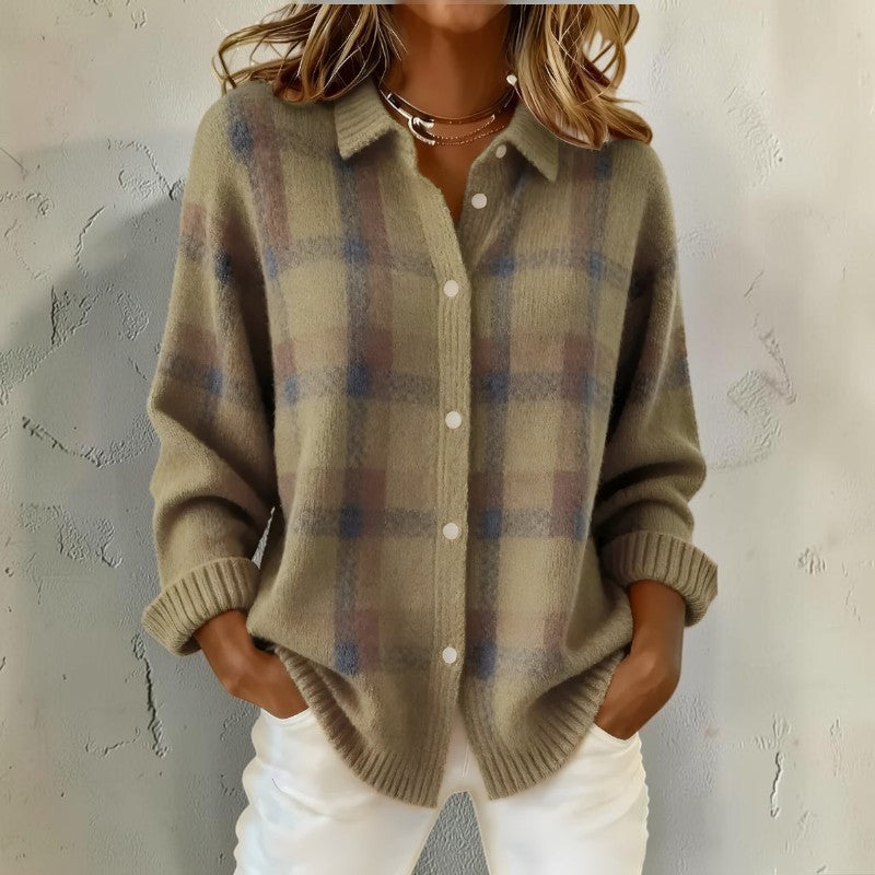 Gilet da donna a maniche lunghe con colletto risvoltato