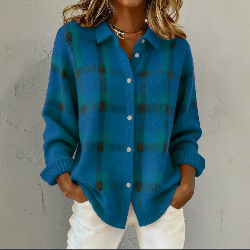 Gilet da donna a maniche lunghe con colletto risvoltato