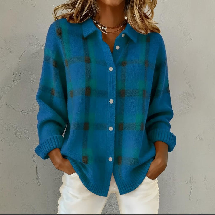 Gilet da donna a maniche lunghe con colletto risvoltato