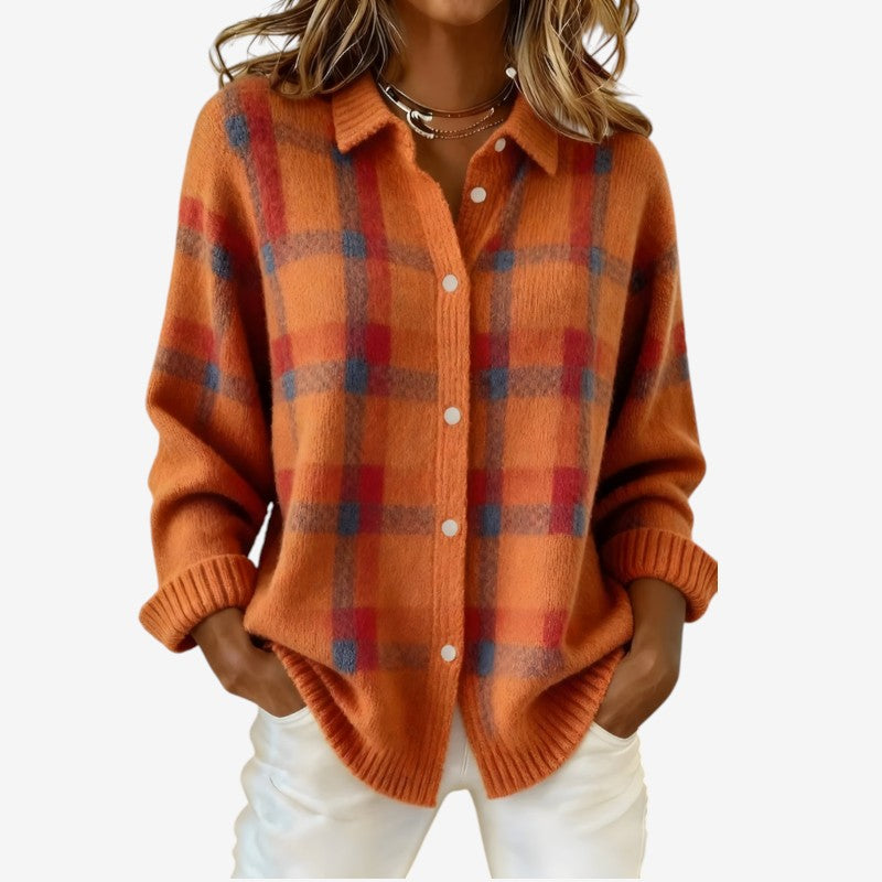Gilet da donna a maniche lunghe con colletto risvoltato