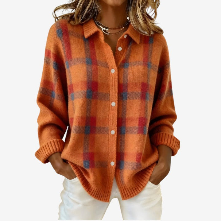 Gilet da donna a maniche lunghe con colletto risvoltato
