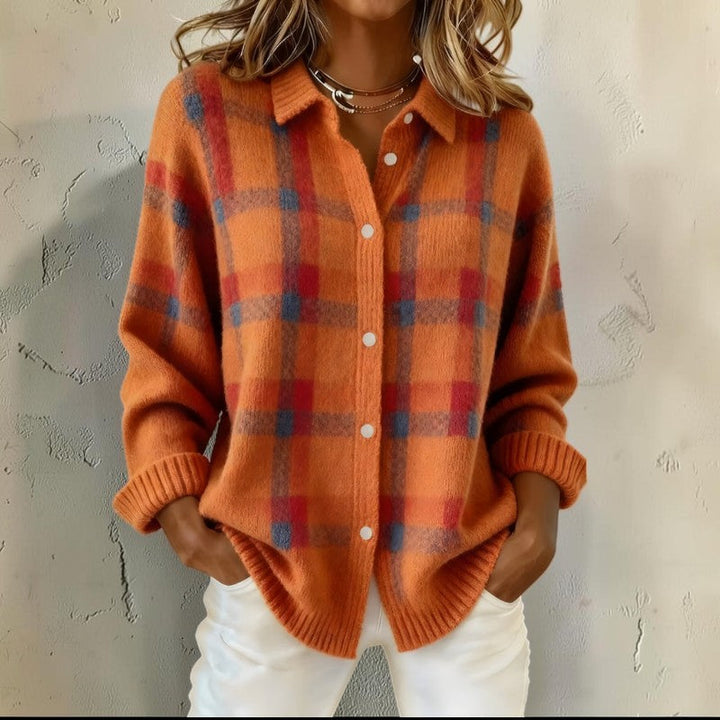 Gilet da donna a maniche lunghe con colletto risvoltato