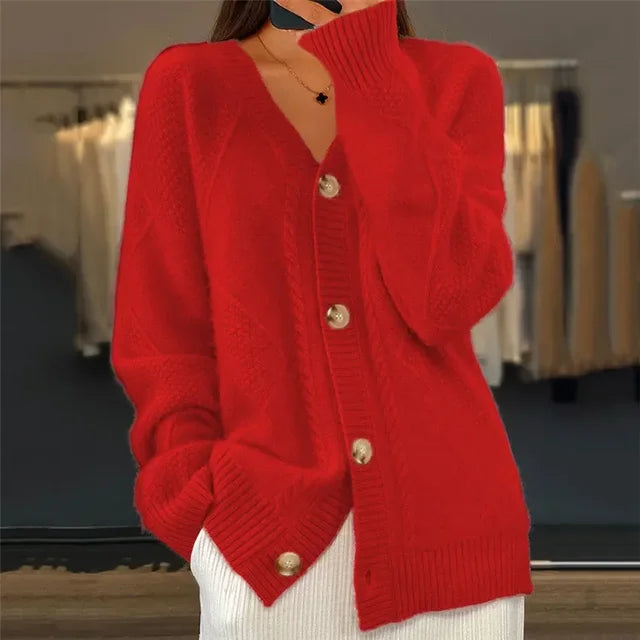 Cardigan Lena Donna – Gilet in Morbido Cashmere con Bottoni e Maniche Lunghe Eleganti