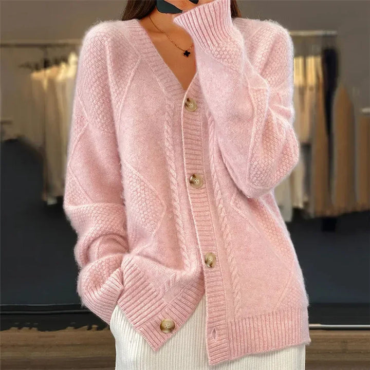 Cardigan Lena Donna – Gilet in Morbido Cashmere con Bottoni e Maniche Lunghe Eleganti