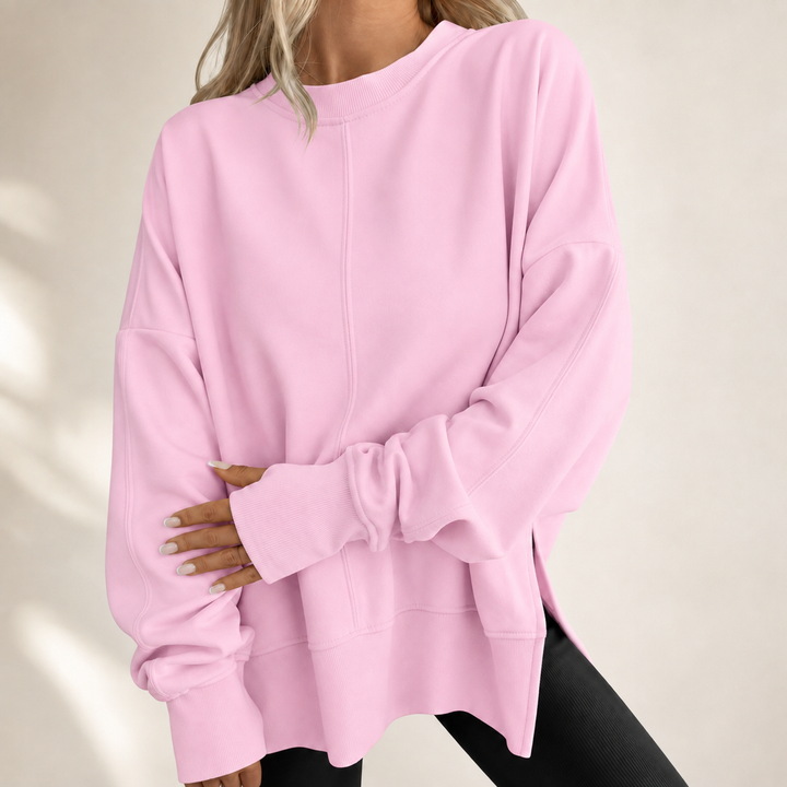 Top oversize donna a collo rotondo - Morbido e moderno