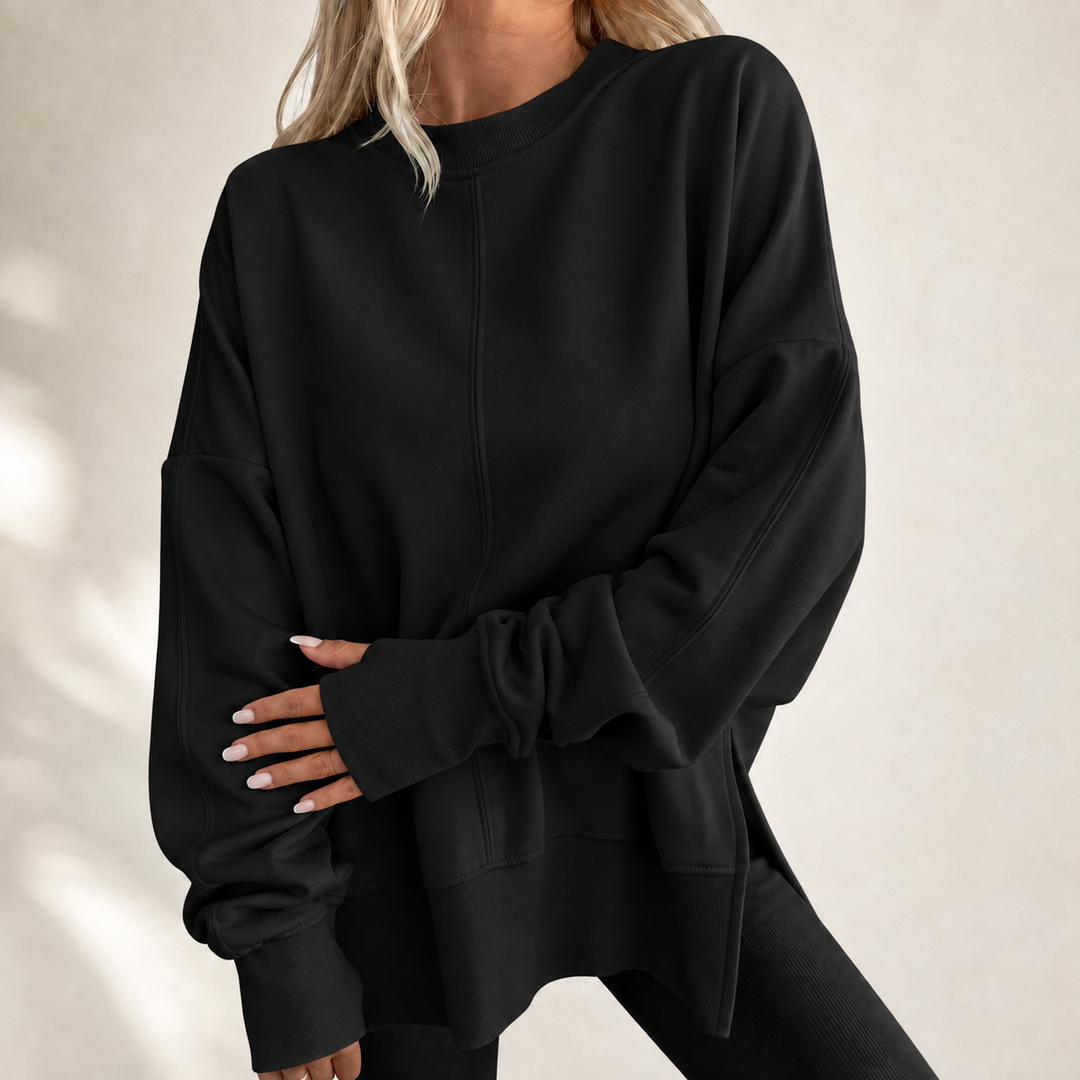 Top oversize donna a collo rotondo - Morbido e moderno