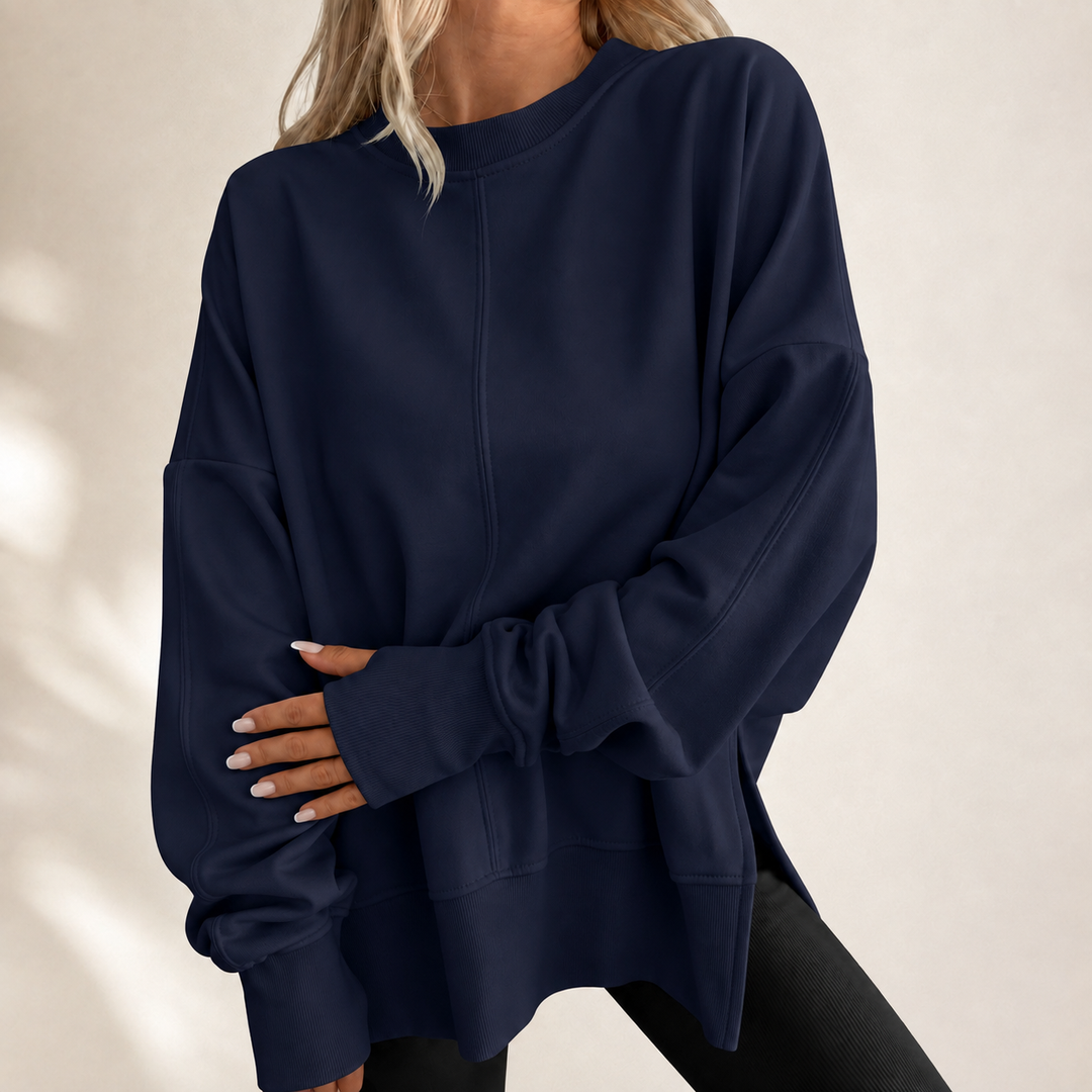 Top oversize donna a collo rotondo - Morbido e moderno