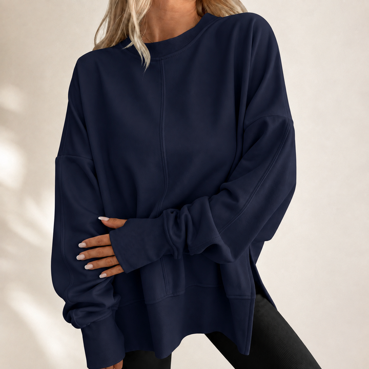 Top oversize donna a collo rotondo - Morbido e moderno