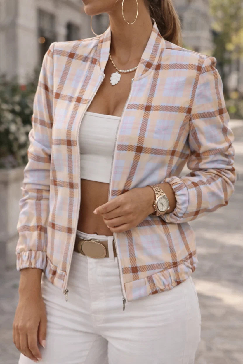 Giacca bomber da donna leggera con zip