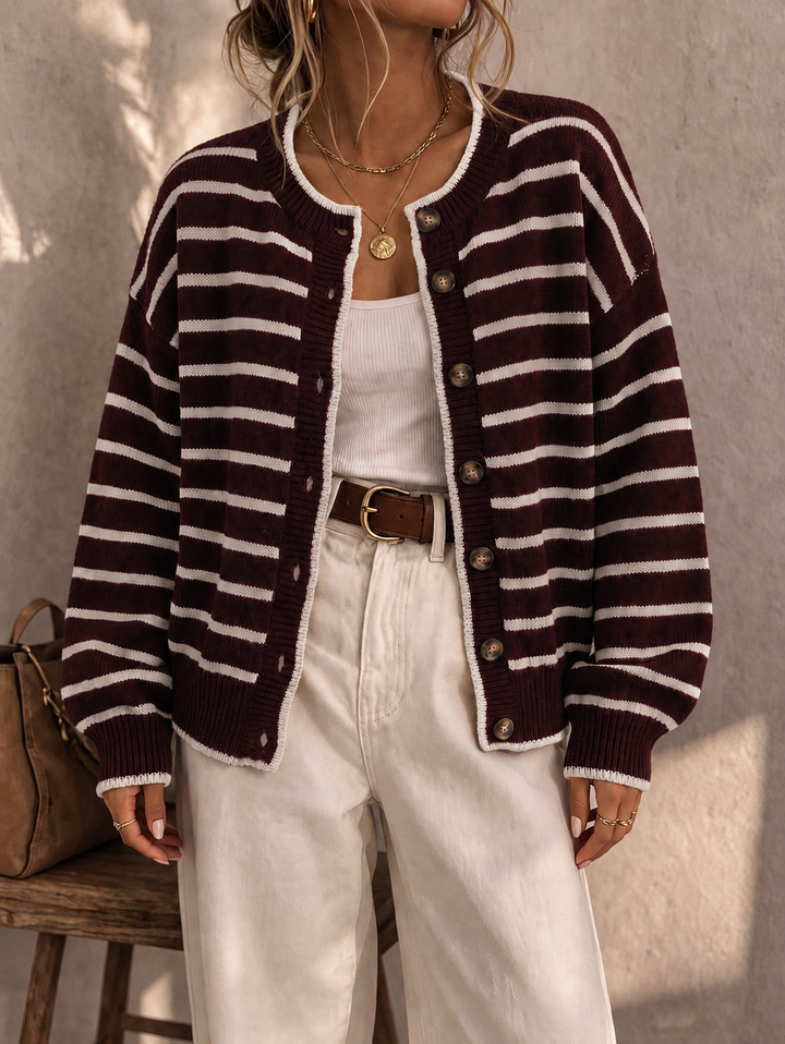 Céliane | Cardigan a righe in maglia chic