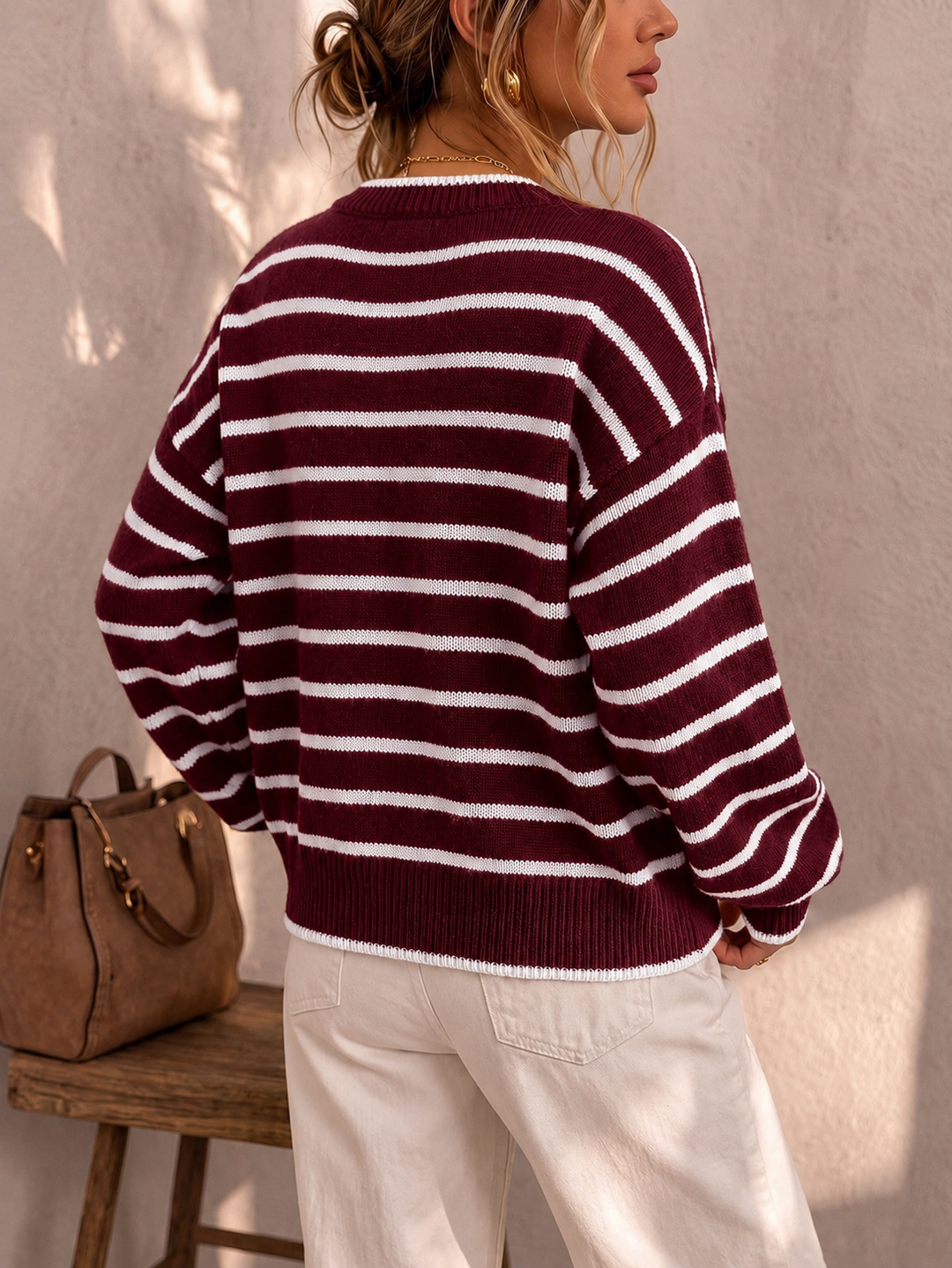 Céliane | Cardigan a Maglia a Righe Chic