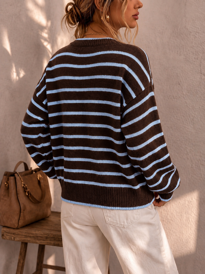 Céliane | Cardigan a righe in maglia chic
