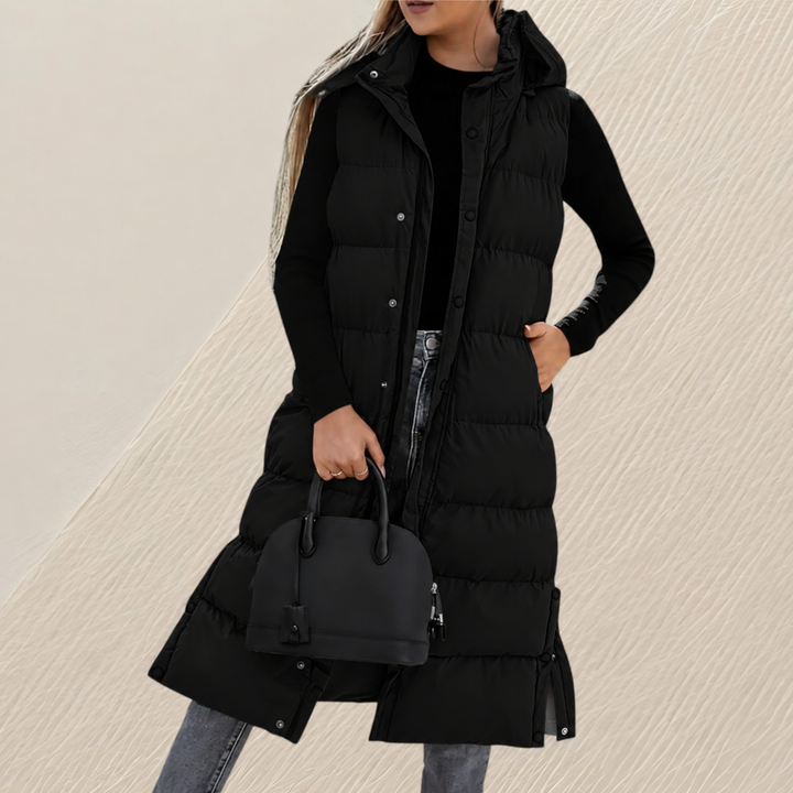 GILET QUILTÉE LONGUE DÉTENDUE POUR FEMMES