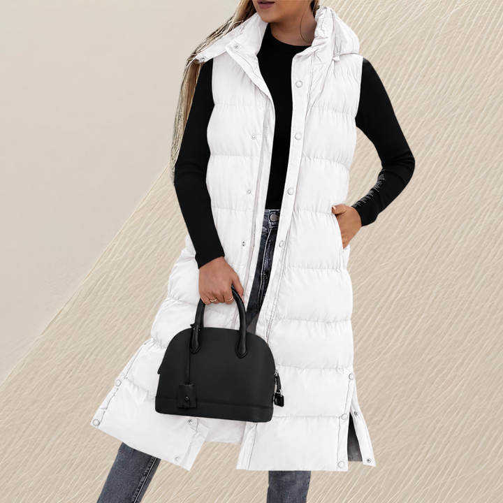 GILET QUILTÉE LONGUE DÉTENDUE POUR FEMMES