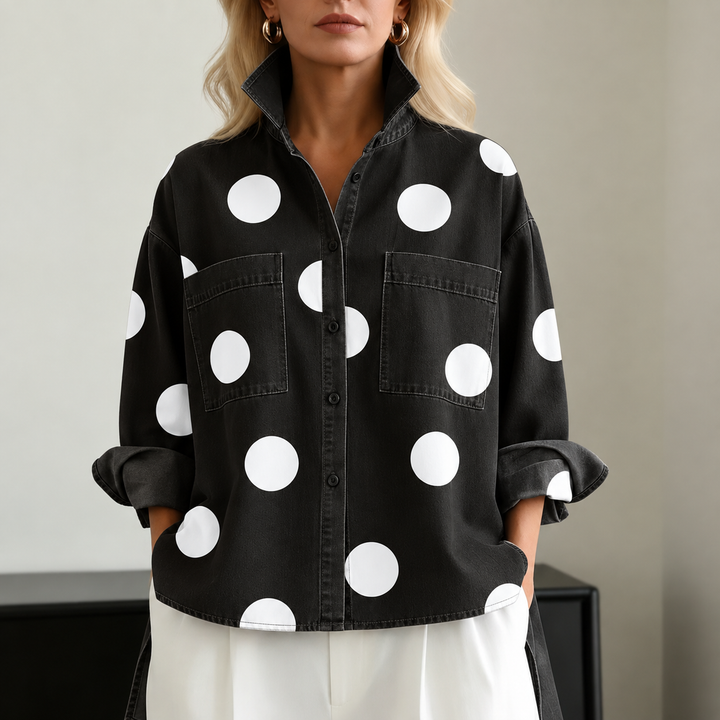 CAMICIA OVERSIZE A POIS PER DONNE