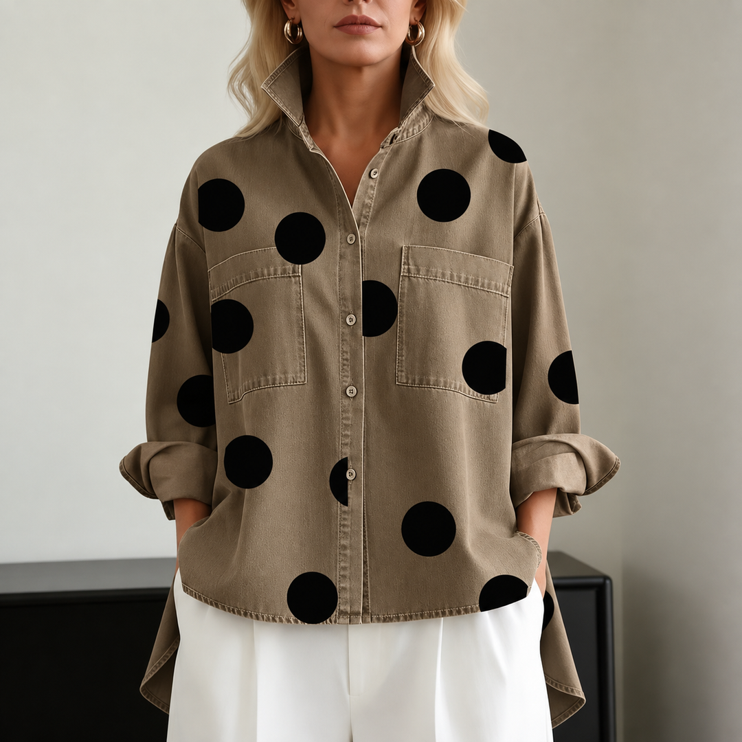 CAMICIA OVERSIZE A POIS PER DONNE