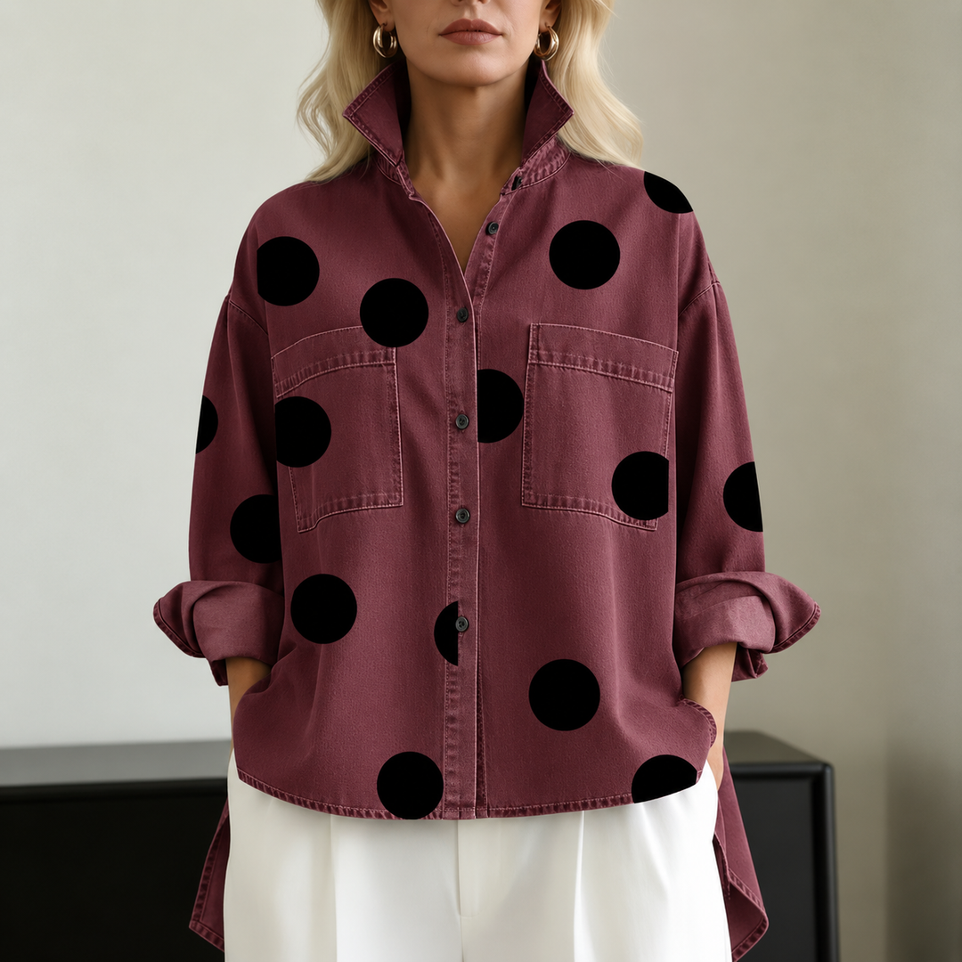CAMICIA OVERSIZE A POIS PER DONNE