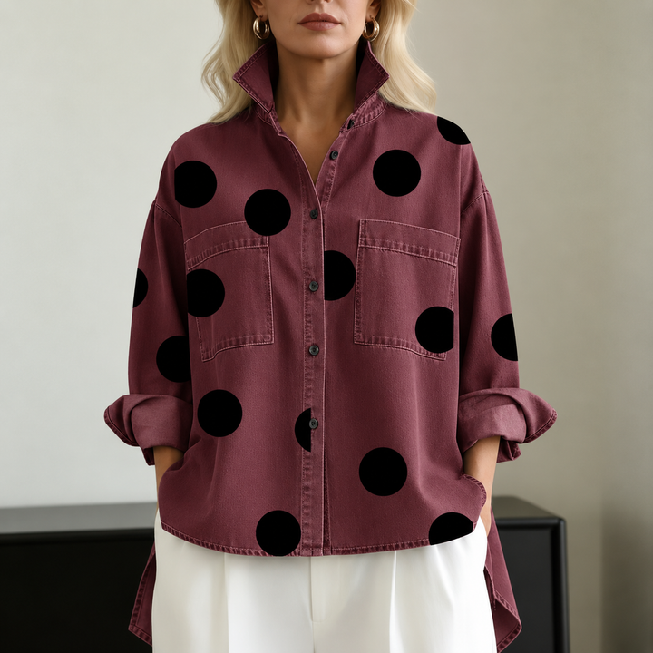 CAMICIA OVERSIZE A POIS PER DONNE