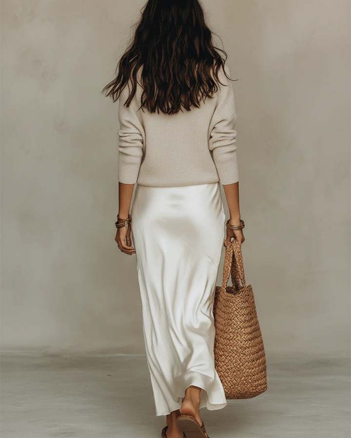 Elena | Abito Midi Satinato con Pull Incluso