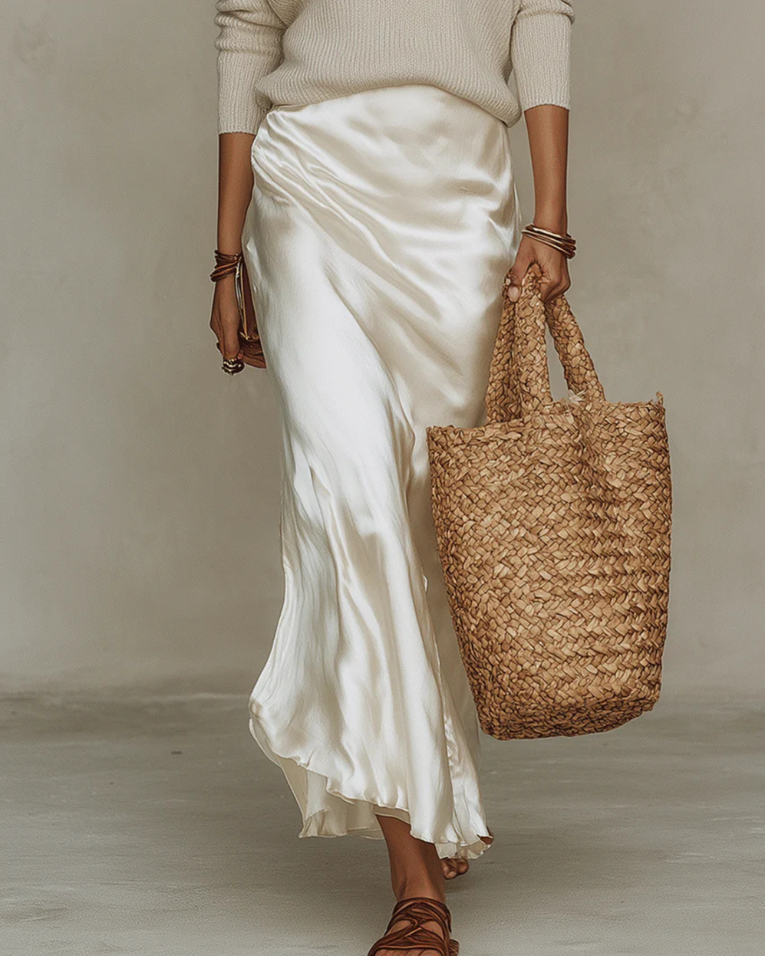 Elena | Abito Midi Satinato con Pull Incluso