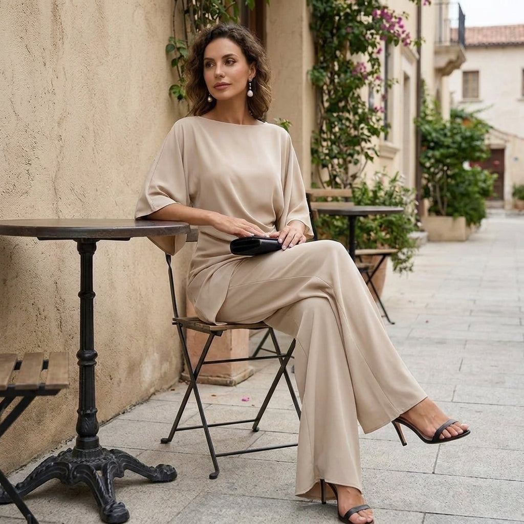 SET DUE PEZZI CON PANTALONI LARGHI DRAPE' PER DONNE
