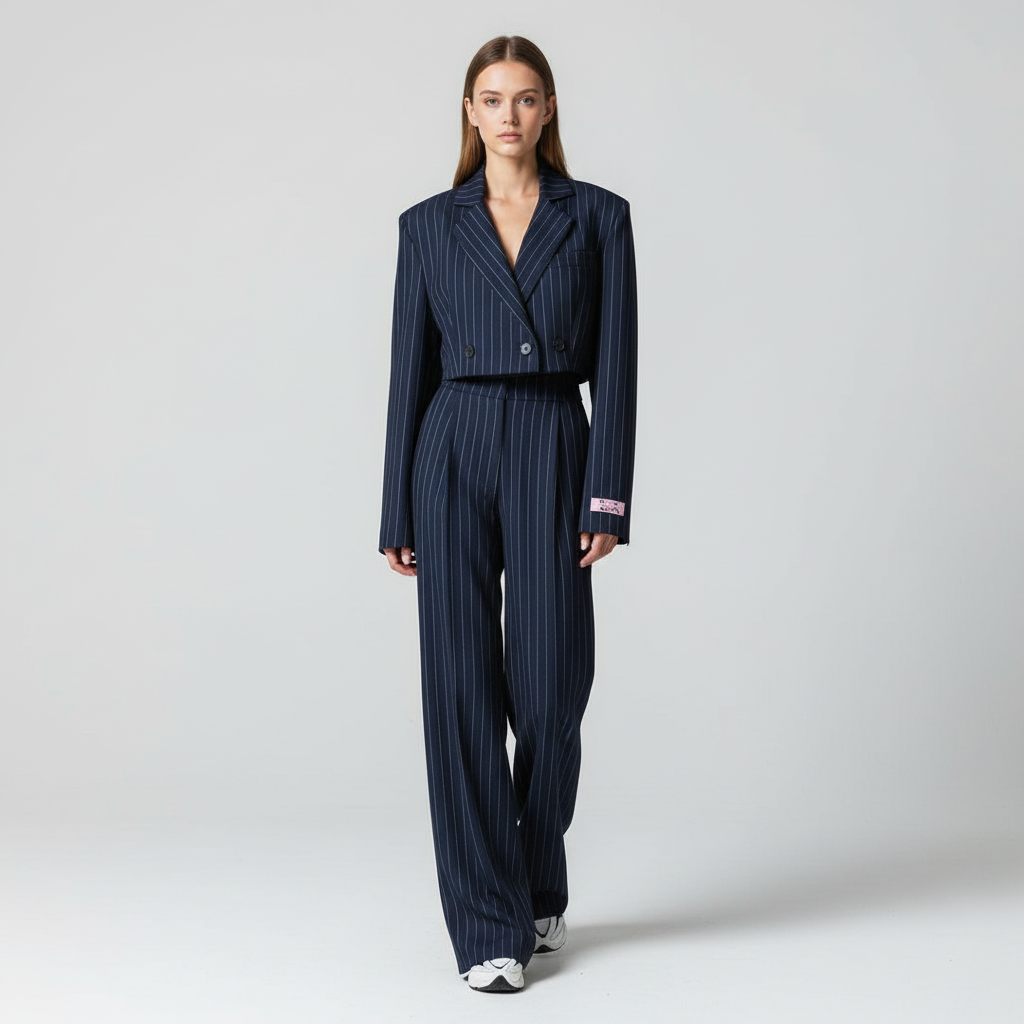 Completo Donna a Righe con Blazer e Pantaloni
