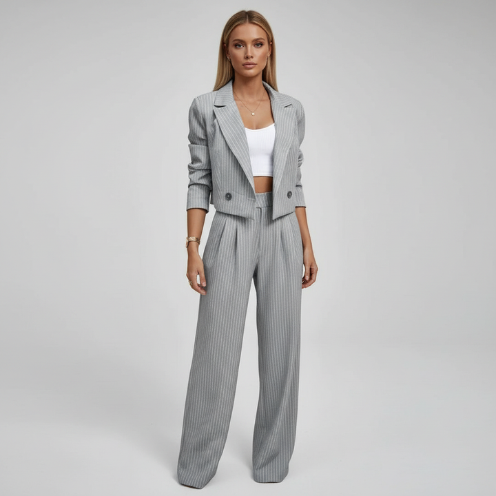 Completo Donna a Righe con Blazer e Pantaloni
