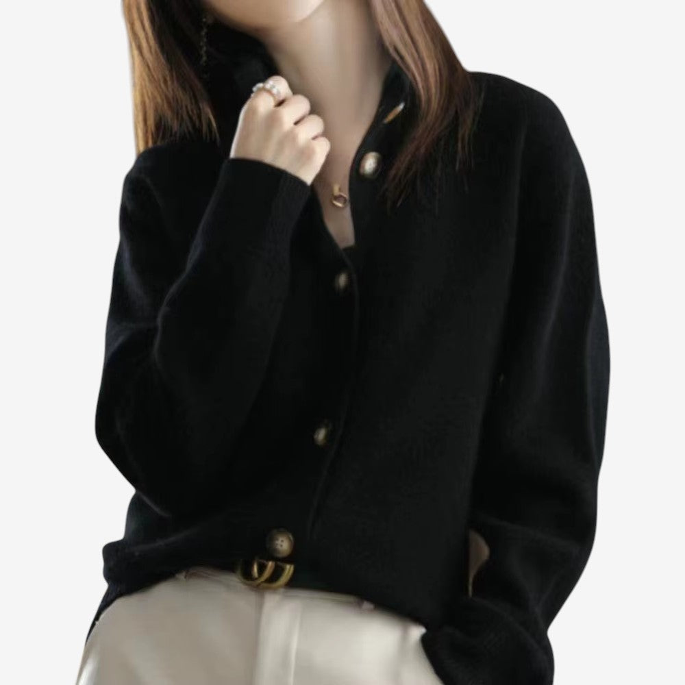 Cardigan da donna oversize a coste con maniche lunghe