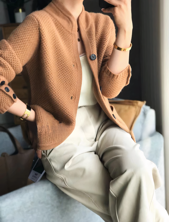 Edda - Cardigan in cashmere con chiusura a bottoni
