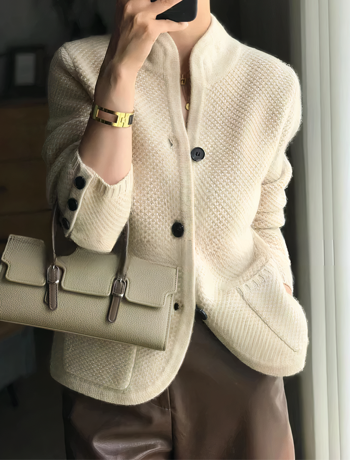 Edda - Cardigan in cashmere con chiusura a bottoni